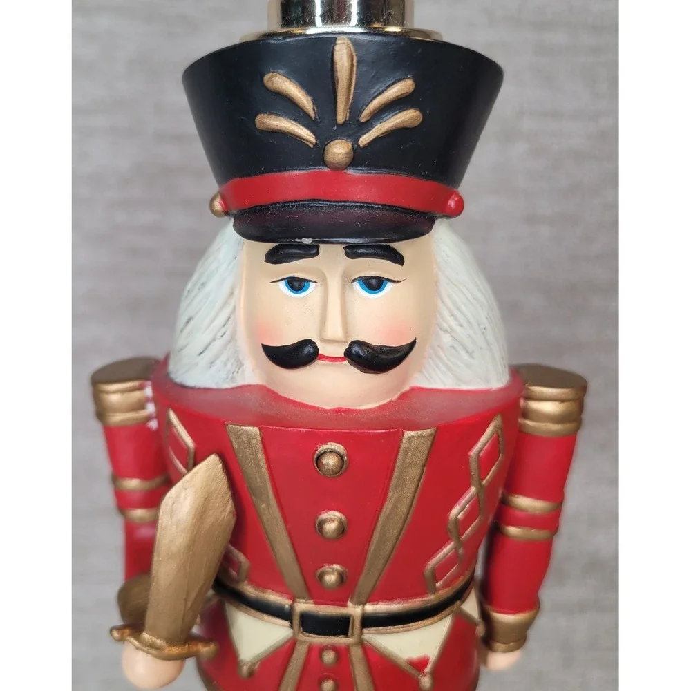 Nutcracker Soap Dispenser Red Gold Christmas Holiday Decor